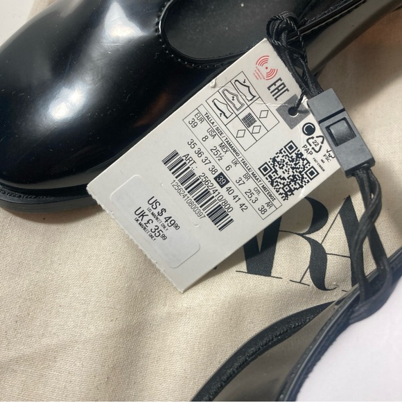 ZARA 8 Patent Mary Jane Ballet Flats T-strap Women EU 39 NEW - Picture 2 of 5